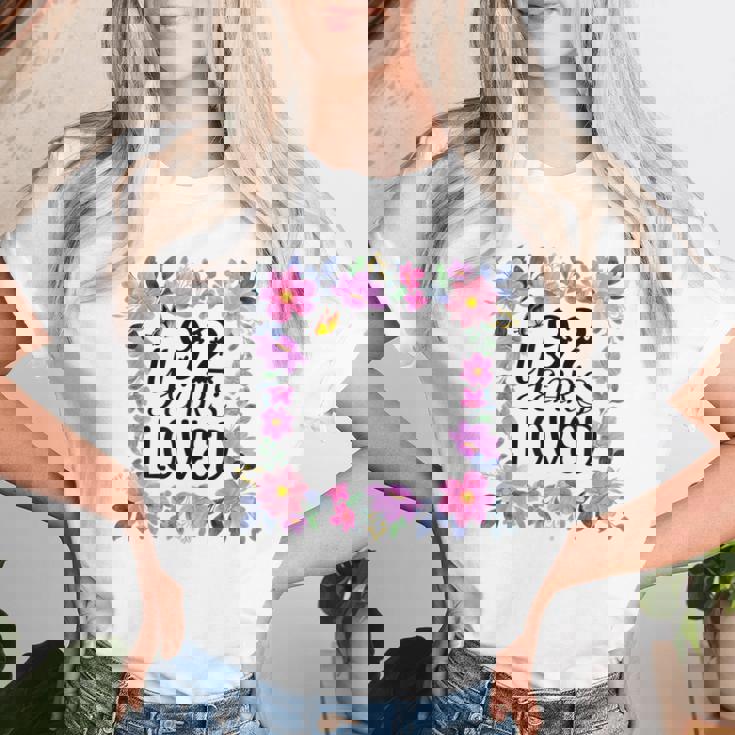 フローラル 92歳 誕生日プレゼント 男性 女性 92歳 愛用 レディースTシャツ 彼女への贈り物