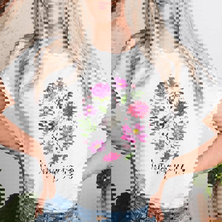 ヴィンテージ 1935年 蓮の花 日本の鶴 鳥 89歳の誕生日 レディースTシャツ 彼女への贈り物