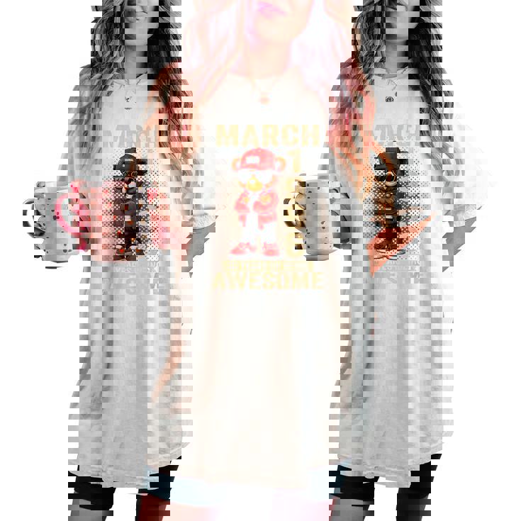 3月30日 誕生日 男性 女性 1996年 素晴らしいテディベア レディースオーバーサイズコンフォートTシャツ