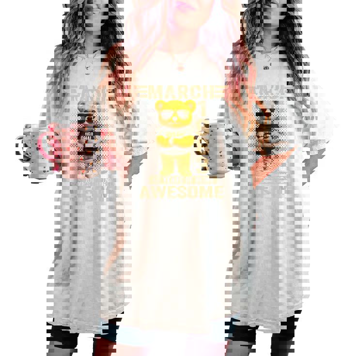 43歳 1983年3月 テディベア 43歳 誕生日 男性 女性 レディースオーバーサイズコンフォートTシャツ