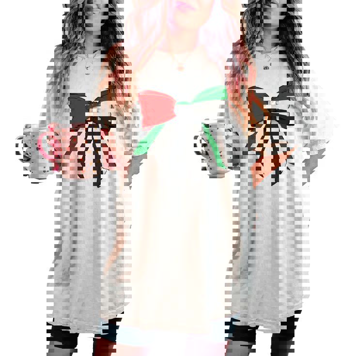 アラブ首長国連邦 首長国連邦 Uae 国旗 女の子 コケットリボン レディースオーバーサイズコンフォートTシャツ