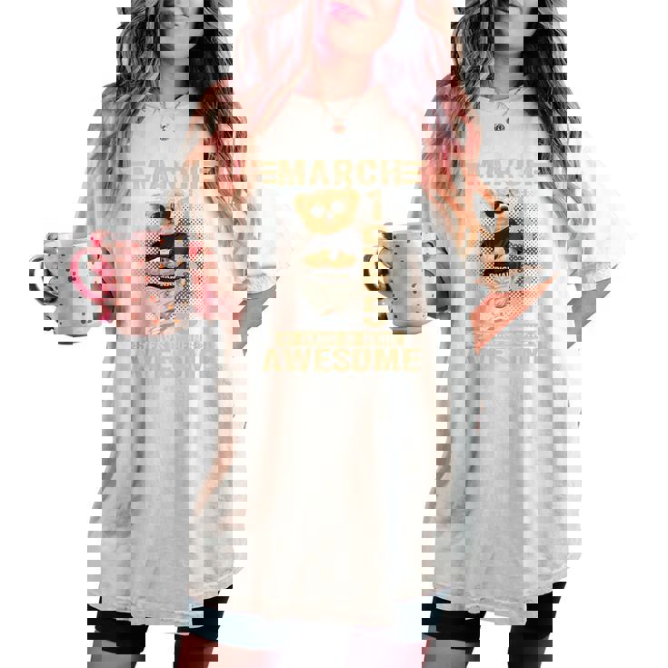 オンバック 3月61日 誕生日 男性 女性 1965年 テディベア レディースオーバーサイズコンフォートTシャツ