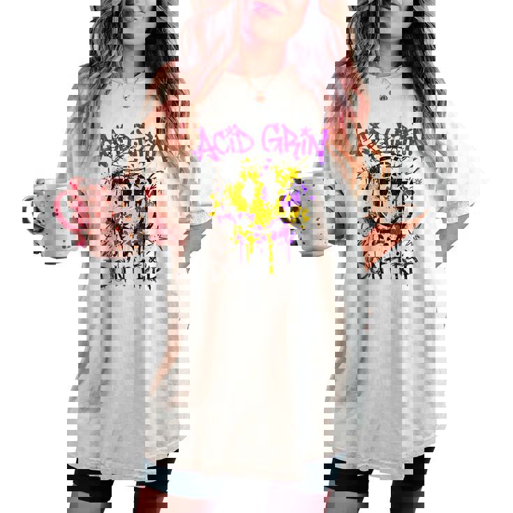 絵文字 美的 ヒップホップ Y2k 服 レトロ ヴィンテージ ストリートウェア ファッション 女性 男性 スマイリー レディースオーバーサイズコンフォートTシャツ