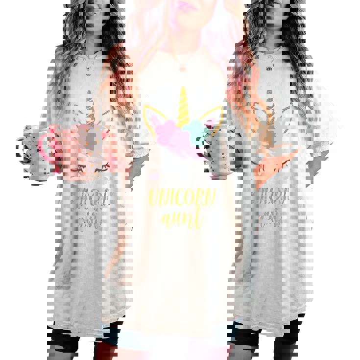 Aunt ユニコーン シャツ かわいい ユニコーン 叔母 ギフト レディースオーバーサイズコンフォートTシャツ