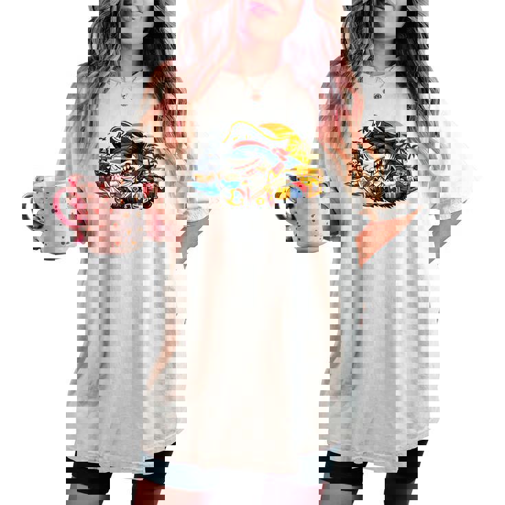 Beer Dad Piratehark グラフィック 漫画 海 アドベンチャーシャツ レディースオーバーサイズコンフォートTシャツ