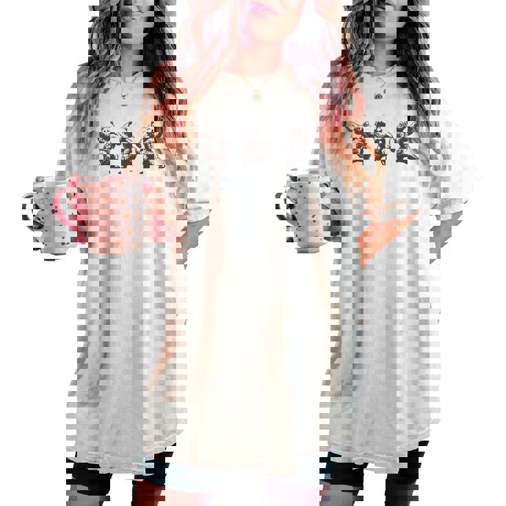 面白いクマのダンスグラフィック。動物愛好家、男性、女性、子供用。 レディースオーバーサイズコンフォートTシャツ