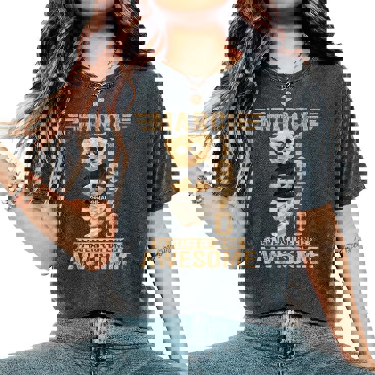 3月 56歳の誕生日 男性 女性 1970年 素晴らしいテディベア レディースオーバーサイズコンフォートTシャツ