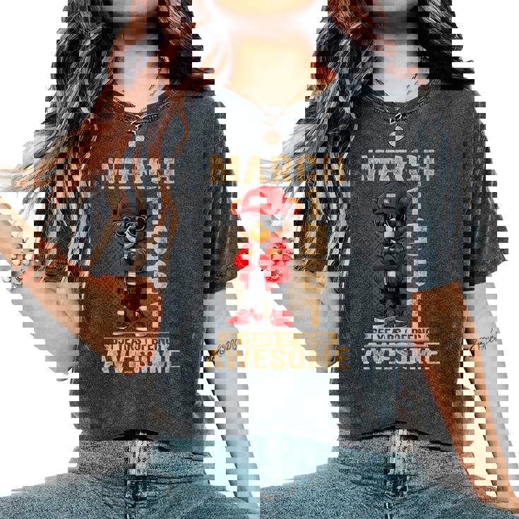 3月65日 誕生日 男性 女性 1961 素晴らしいテディベア レディースオーバーサイズコンフォートTシャツ