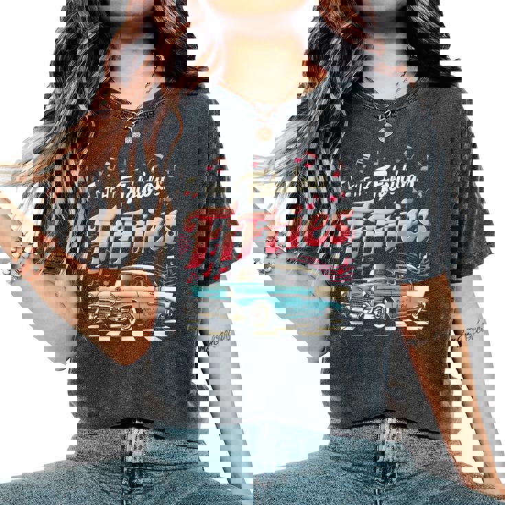 50S ロカビリー 1950年代 The Fabulous Fifties ロックンロール レディースオーバーサイズコンフォートTシャツ