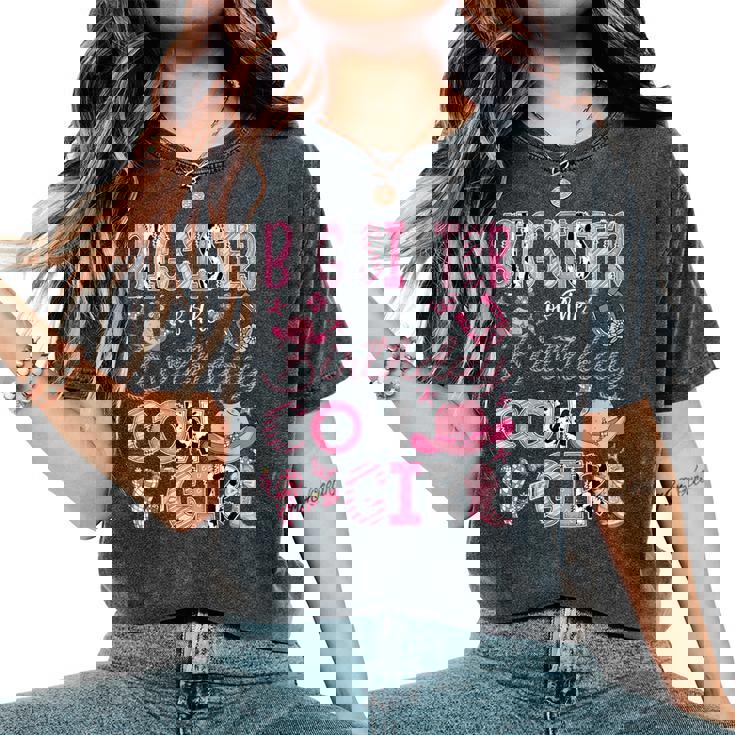 Big Sister Of The Birthday Cow Girl Rodeo Cowgirl Birthday Women's Oversized Comfort T-Shirt