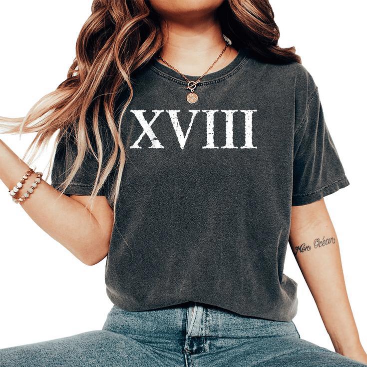 Chiffre Romain 18 Xviii Dix-Huit T-shirt oversize confortable pour femme