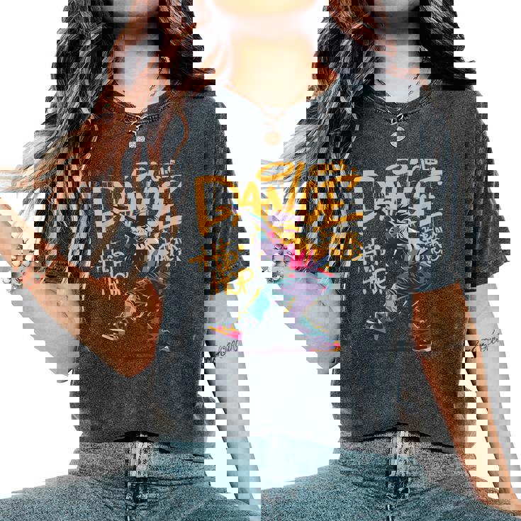 Cool Girls Breakdancing & Hip Hop Music Dancers Graffiti レディースオーバーサイズコンフォートTシャツ