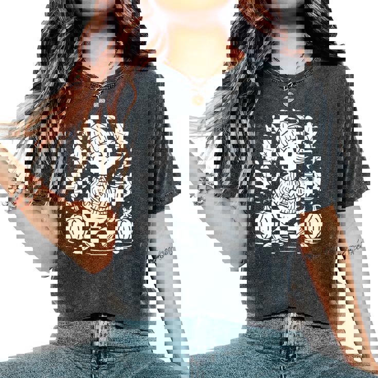 Cozyeason Duck かわいい 秋 パンプキン スパイス 秋 コーヒー 長袖tシャツ レディースオーバーサイズコンフォートTシャツ