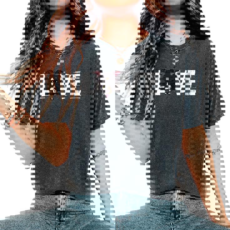 Donna Cane Mamma Cane Papà Proprietario Border Collie Love-R Con Collo A T-shirt comoda oversize da donna