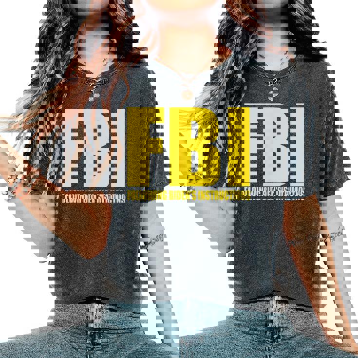 Fbi Bidenの指示に従うアパレル 面白い 男性 女性 レディースオーバーサイズコンフォートTシャツ