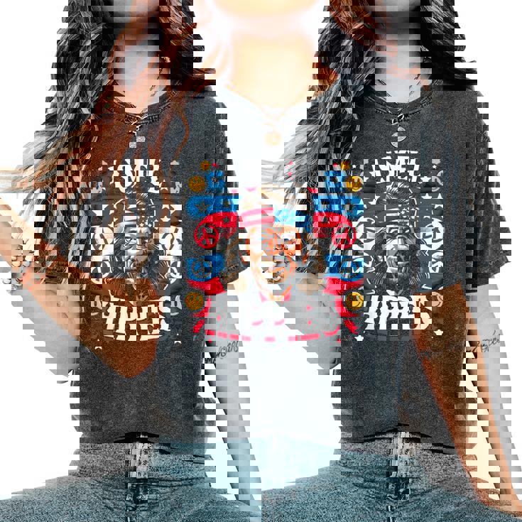 Imell Hippies Peace 4Th Of July For Hippie レディースオーバーサイズコンフォートTシャツ