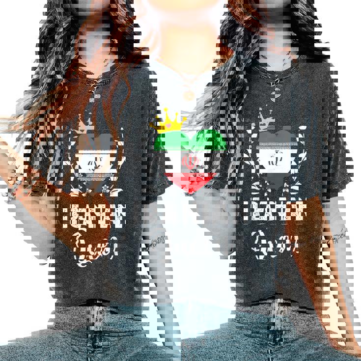 Iranian Queen Iran Flag Proud Iranian Woman Women's Oversized Comfort Colors T-Shirt