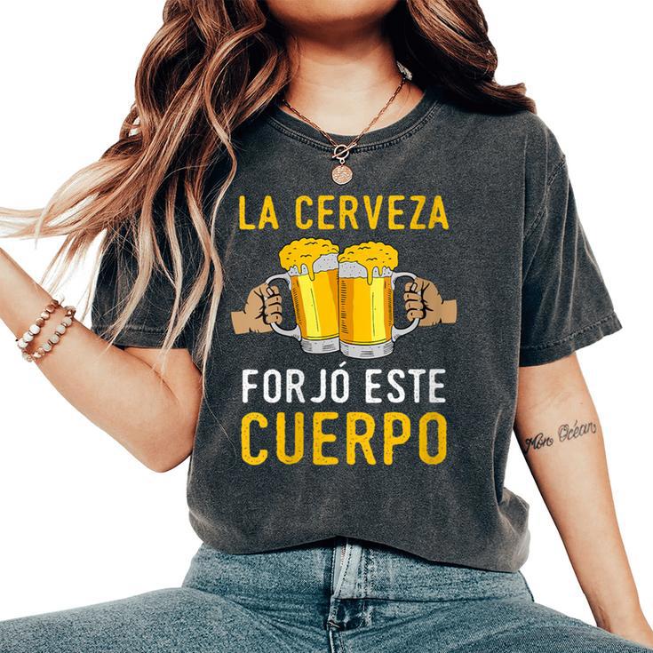 La Cerveza Forjó Este Cuerpo Beber Divertidas Cuello Camiseta extragrande cómoda para mujer