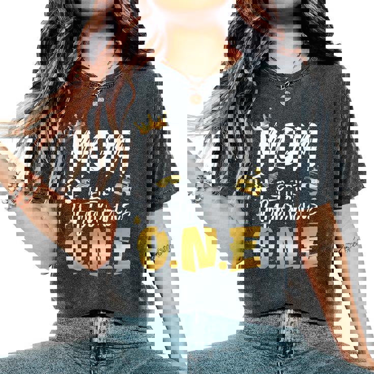 Mom Of The Notorious One Old School 1St Hip Hop Birthday Women's Oversized Comfort T-Shirt