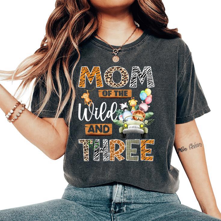 Mom Of The Wild And Three 3Rd Birthday Boy Safari Truck Women's Oversized Comfort T-Shirt