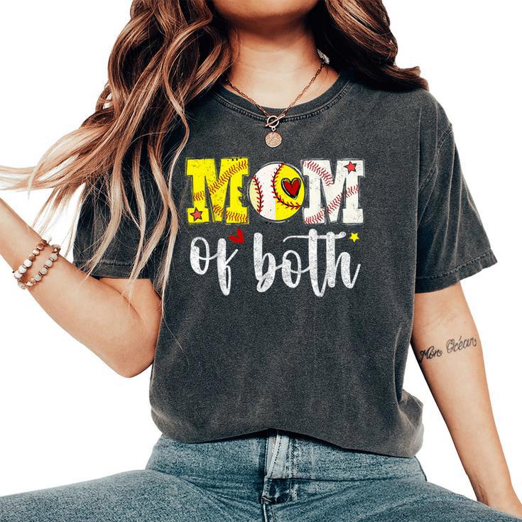 Mom Of Both Baseball Softball Women's Oversized Comfort T-Shirt
