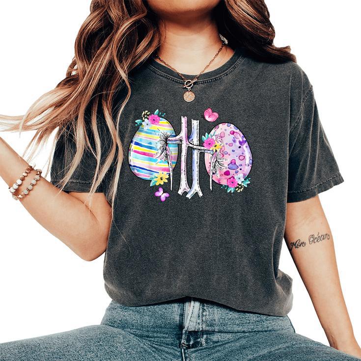 Rein Floral Dialyse Œuf De Pâques Infirmière Technicienne En Dialyse T-shirt oversize confortable pour femme