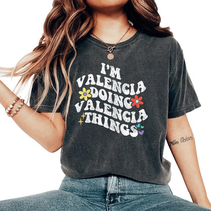 Retro Groovy Imalencia Haciendoalencia Cosas Divertidas Camiseta extragrande cómoda para mujer