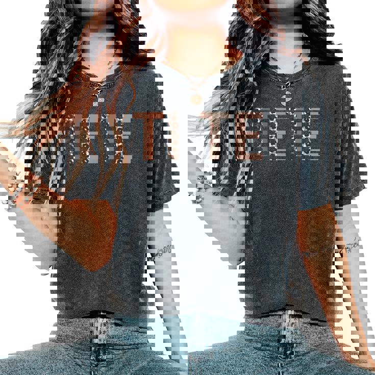 Tete ヒョウ柄 ママ キュート 母の日 おもしろい おばあちゃん レディースオーバーサイズコンフォートTシャツ