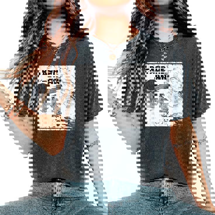 Trashed Panda Racoon Trend レディースオーバーサイズコンフォートTシャツ