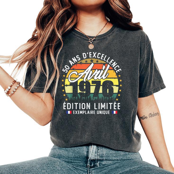 Vintage Avril 1976 Cadeau D'anniversaire 50 Ans Homme T-shirt oversize confortable pour femme