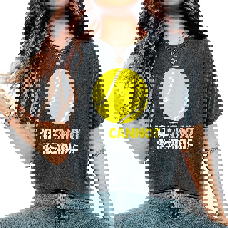 テニス ユーモア You Cannot Beerious ラケット スポーツ レディースオーバーサイズコンフォートTシャツ