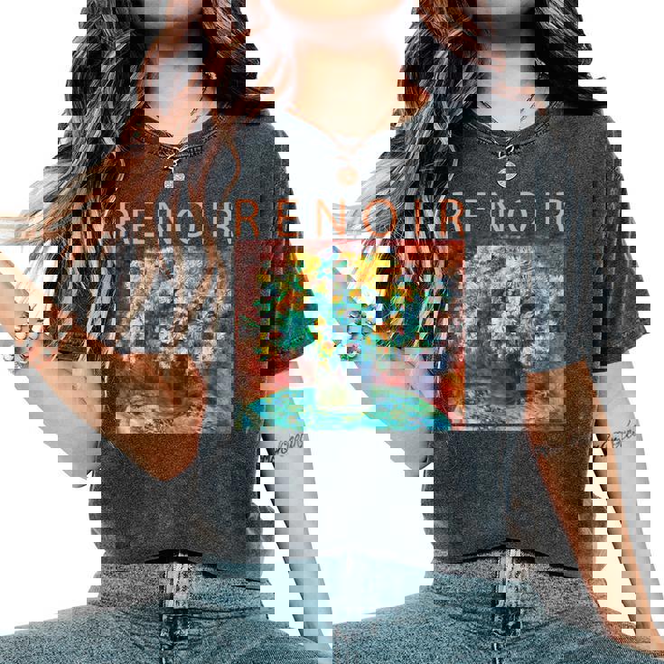 ルノワール 面白いtシャツ 名作アート 菊の花 絵画 メンズ レディース 面白い 服 美術 おもしろ レディースオーバーサイズコンフォートTシャツ