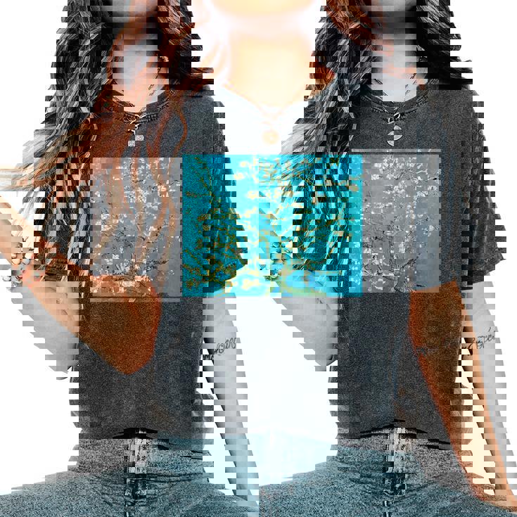 ヴィンセント・ファン・ゴッホ、アーモンドの花 レディースオーバーサイズコンフォートTシャツ