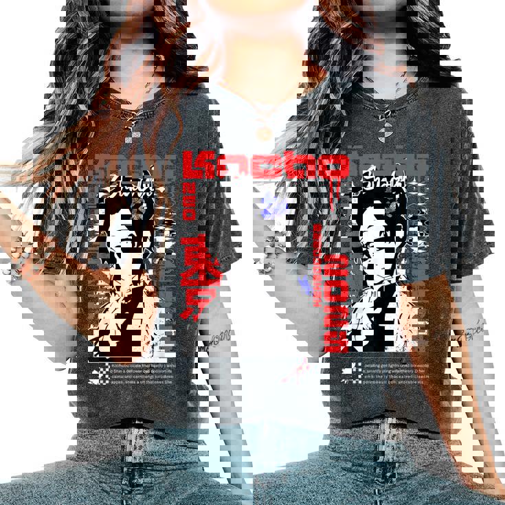 胡蝶しのぶ 繊細な花毒 レディースオーバーサイズコンフォートTシャツ