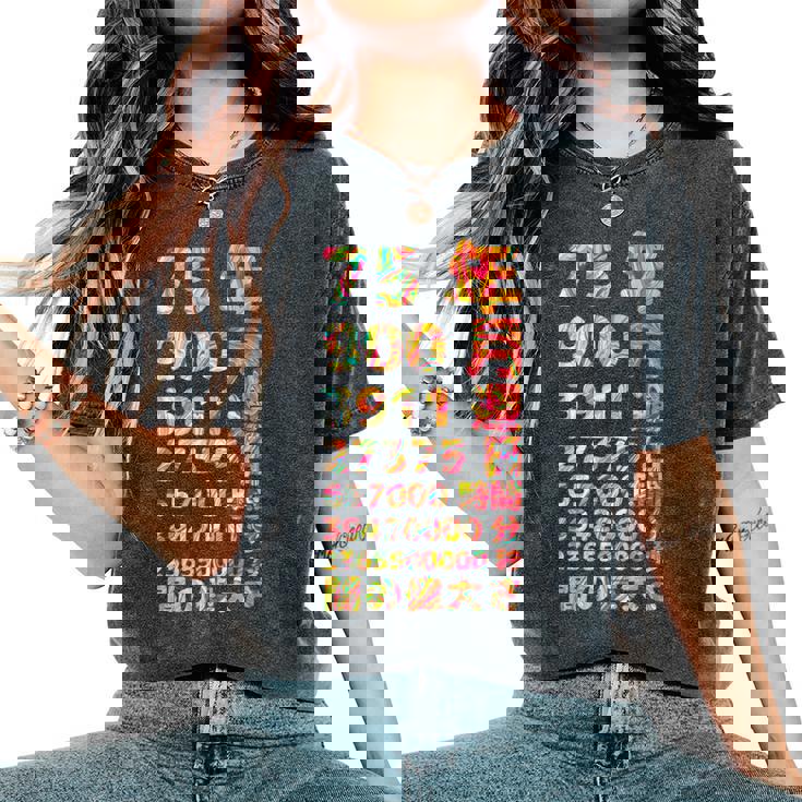 面白い75歳の誕生日の古いメーター 面白い75歳のギフト 女性 男性 面白い電卓 75歳の誕生日のギフト レディースオーバーサイズコンフォートTシャツ