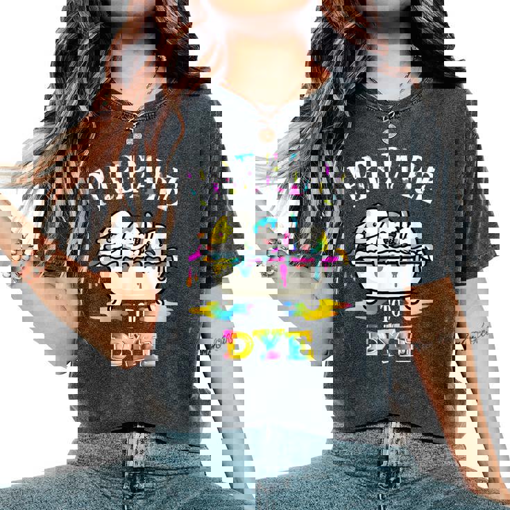 面白いイースターしゃれ。染める準備をする卵狩り。男性、女性、子供用。 レディースオーバーサイズコンフォートTシャツ