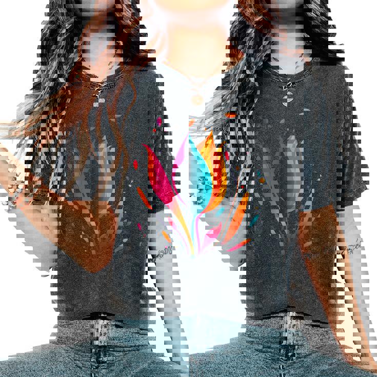 5月 誕生日 チューリップ 花 春 チューリップ 白 花 女の子 レディースオーバーサイズコンフォートTシャツ 5月 誕生日 チューリップ 花 春 チューリップ 白 花 女の子 レディースオーバーサイズコンフォートTシャツ