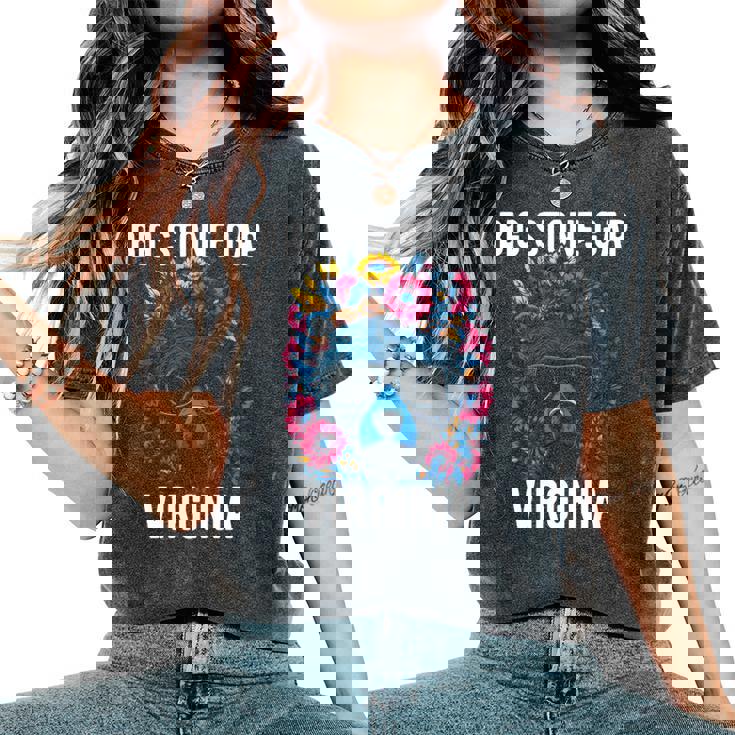 Bigtone Gap バージニア Usa クマと花のデザイン 長袖tシャツ レディースオーバーサイズコンフォートTシャツ