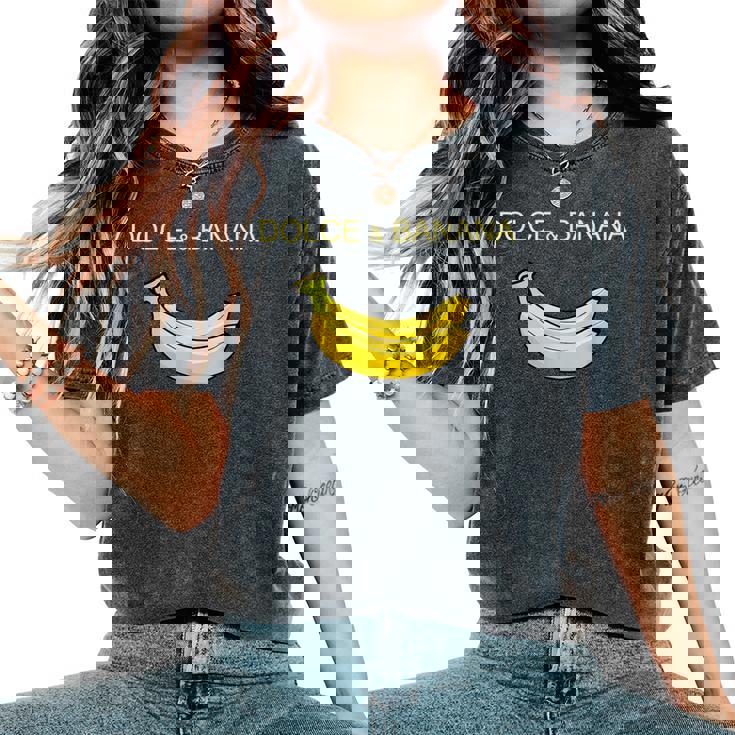 Dolce And Banana ファニーキュートグラフィックデザインバナナtシャツ レディースオーバーサイズコンフォートTシャツ