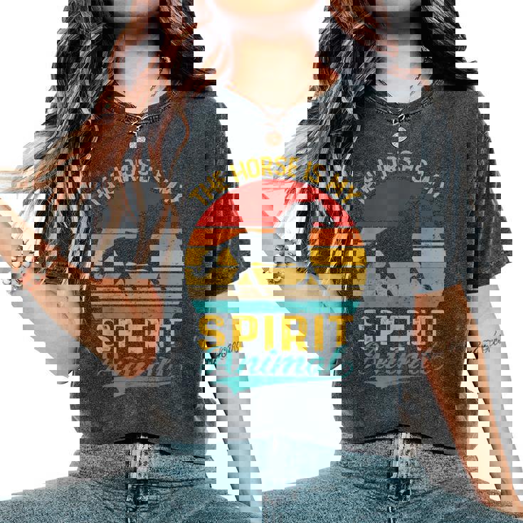 The Horse Is Mypirit アニマルシャツ entage Horse レディースオーバーサイズコンフォートTシャツ