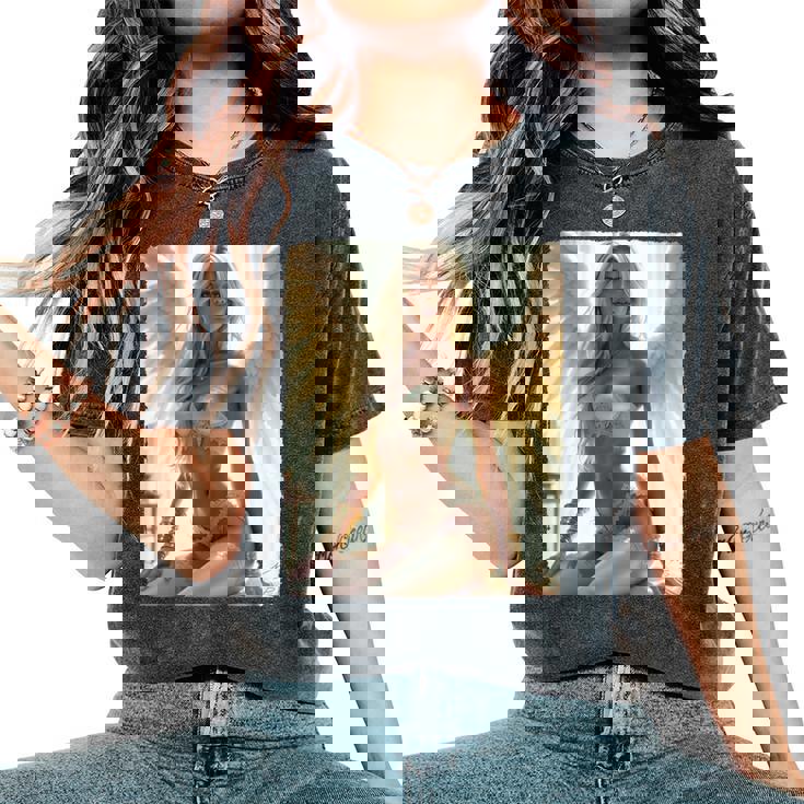 Hot Girl On 男性用 セクシーな天使の座り グランジ 長袖tシャツ レディースオーバーサイズコンフォートTシャツ