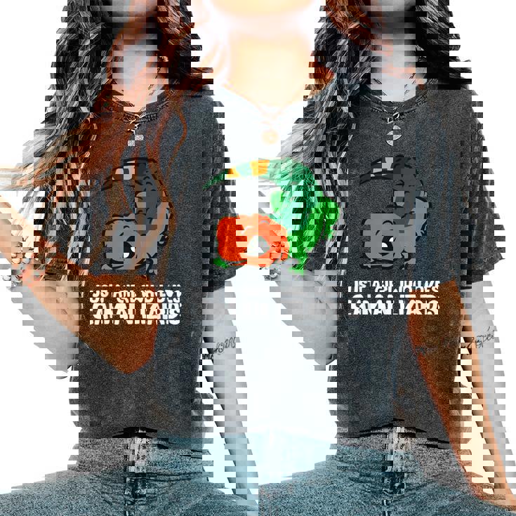 Just A Girl Who Loves Caiman Lizards ファニーカイマントカゲ レディースオーバーサイズコンフォートTシャツ Just A Girl Who Loves Caiman Lizards ファニーカイマントカゲ レディースオーバーサイズコンフォートTシャツ