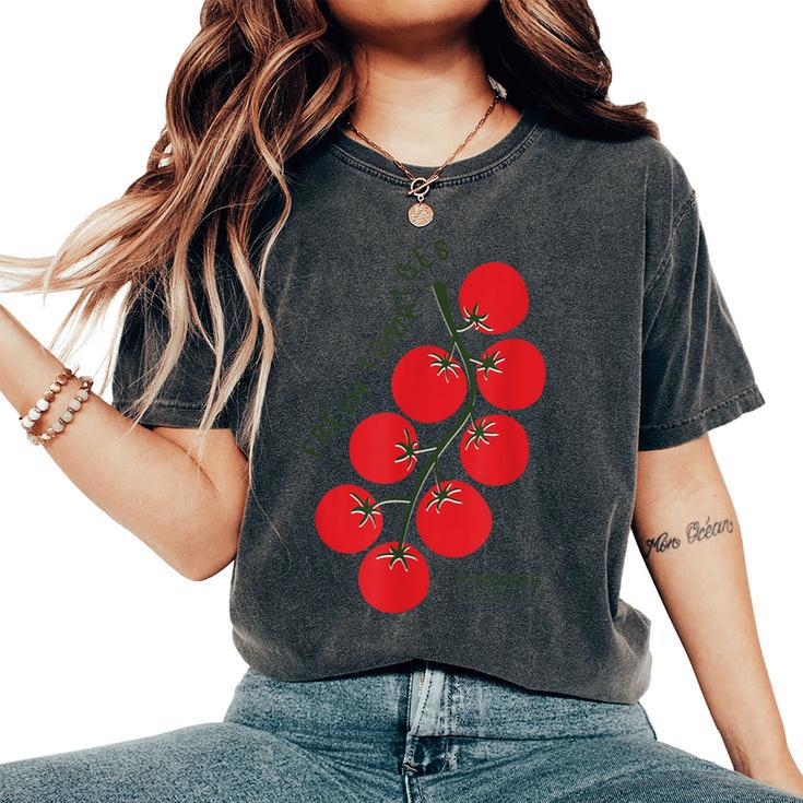 Pomodori Freschi Fresh Tomatoes Italianummer Tomatoes レディースオーバーサイズコンフォートTシャツ Pomodori Freschi Fresh Tomatoes Italianummer Tomatoes レディースオーバーサイズコンフォートTシャツ