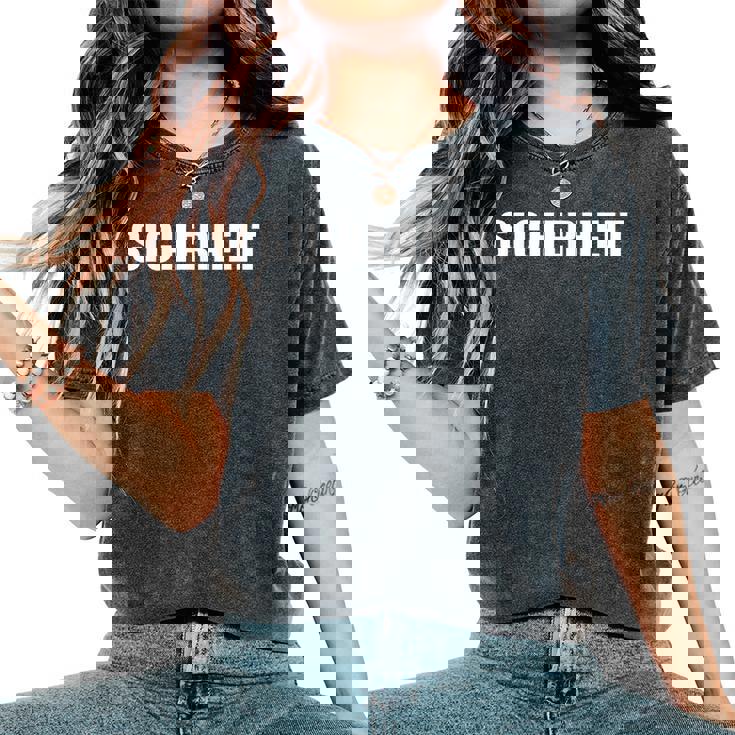 Sicherheit -Ecurity Guard Uniform And German レディースオーバーサイズコンフォートTシャツ Sicherheit -Ecurity Guard Uniform And German レディースオーバーサイズコンフォートTシャツ