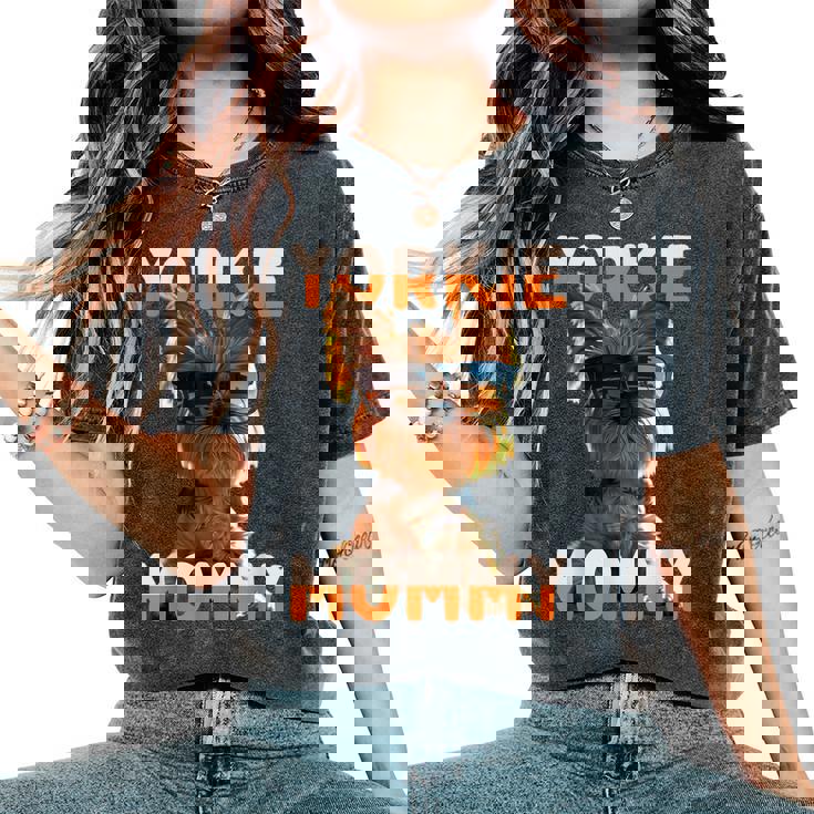 Yorkie Mommyヨーキー ママ 母親 母の日 ママ かわいい ヨークシャー・テリア レディースオーバーサイズコンフォートTシャツ