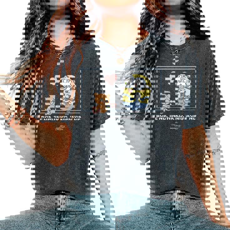 ミニオンズ ボブ&ティム Be Kind Think Kindtay Kind 長袖tシャツ レディースオーバーサイズコンフォートTシャツ ミニオンズ ボブ&ティム Be Kind Think Kindtay Kind 長袖tシャツ レディースオーバーサイズコンフォートTシャツ