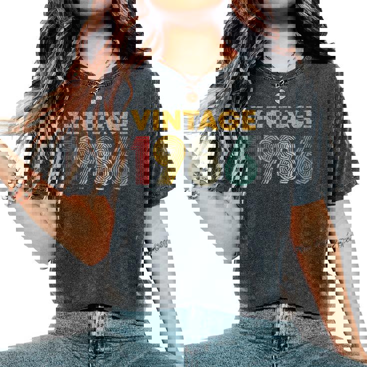 ヴィンテージ 1986 40歳の誕生日プレゼント 男性 女性 40歳 レディースオーバーサイズコンフォートTシャツ