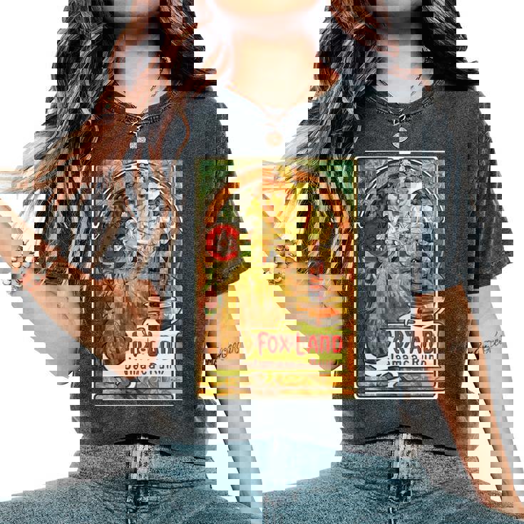 ヴィンテージ ジャマイカ ラム広告ポスター 女の子 アルフォンスミュシャ 長袖tシャツ レディースオーバーサイズコンフォートTシャツ