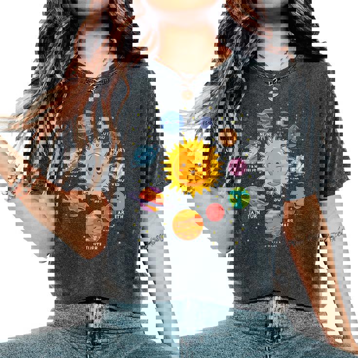 太陽系 惑星 宇宙 惑星 男の子 女の子 幼児 レディースオーバーサイズコンフォートTシャツ