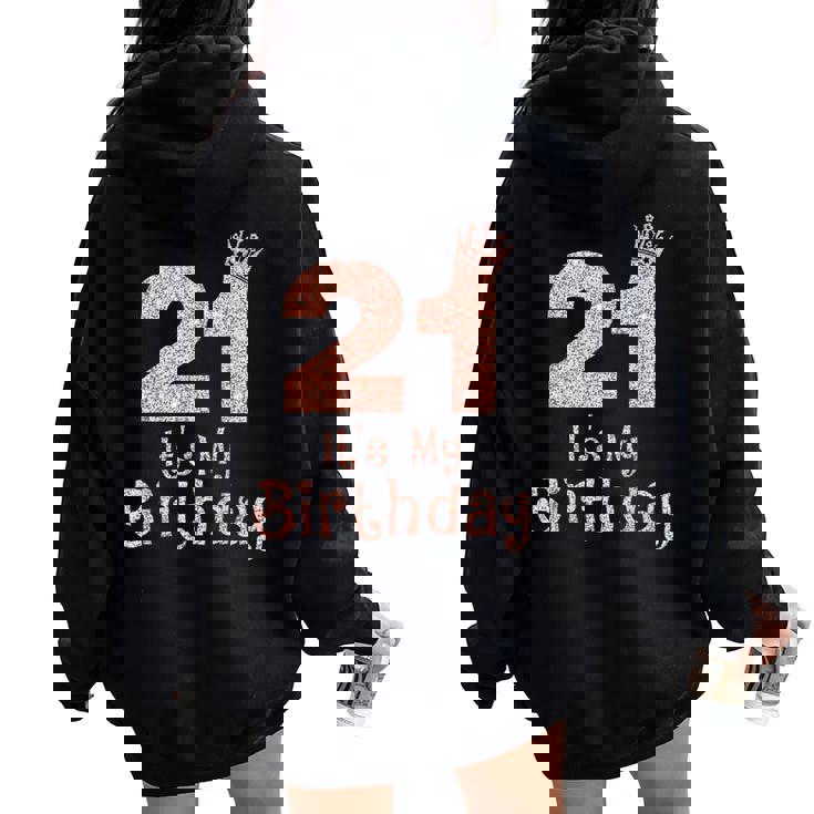 21 It's My Birthday 21歳 Happy 21歳の誕生日 女の子 レディース オーバーサイズ パーカー バックプリント